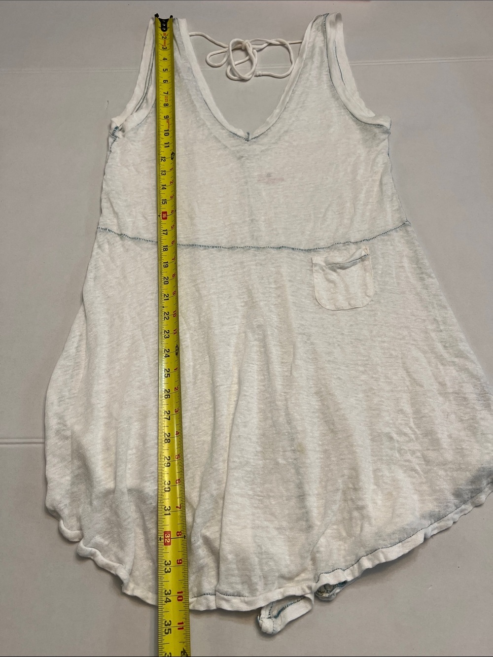 PETE & GRETA JOHNNY WAS WHITE LINEN BOHO TUNIC TOP SIZE SMALL - Picture 11 of 14